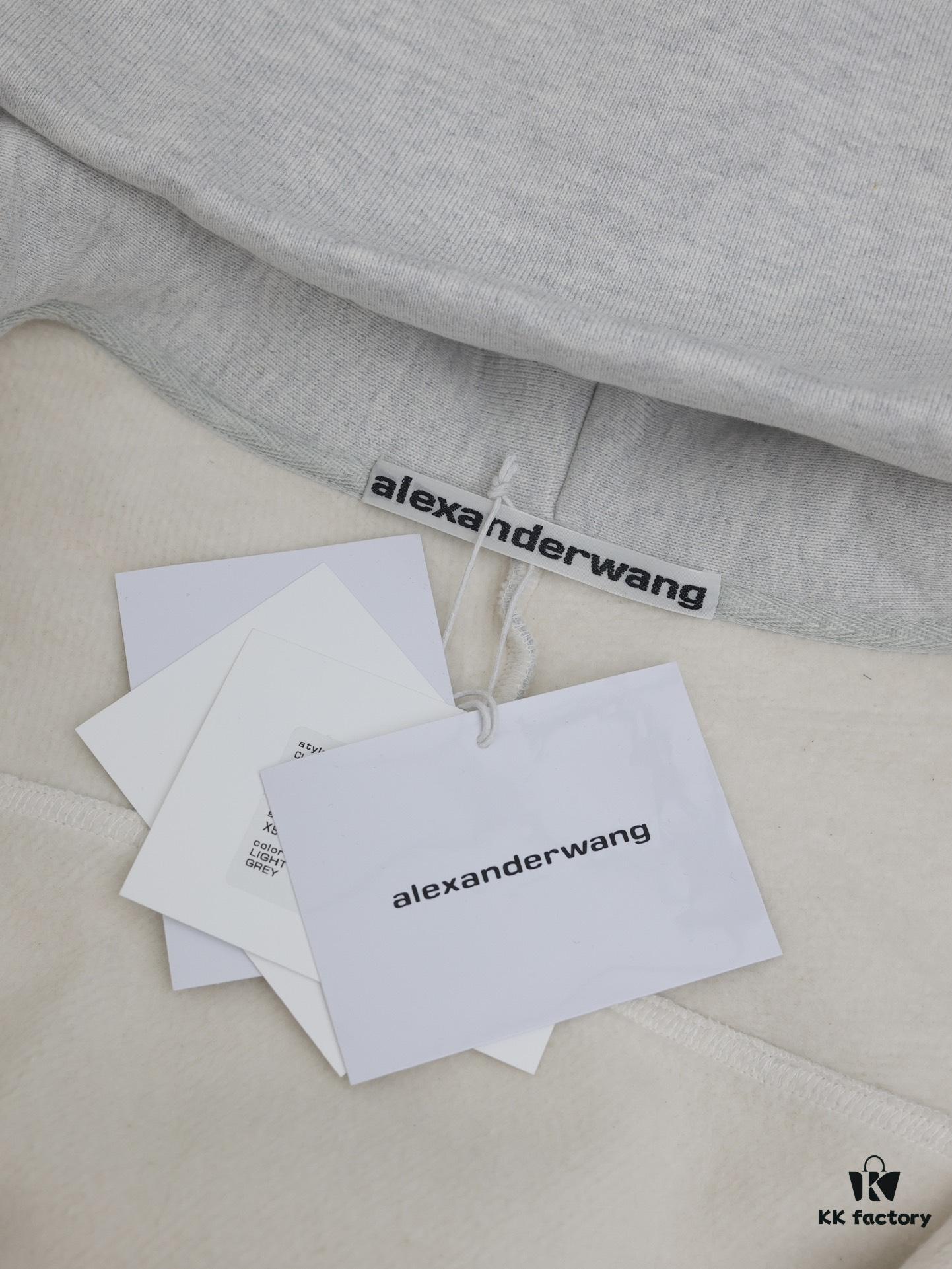 6931a56cccd8ab3d7af99bc7 Alexander Wang 2024 New Arm Logo Embroidered Oversized Hooded Jacket with Dual-Zipper Design