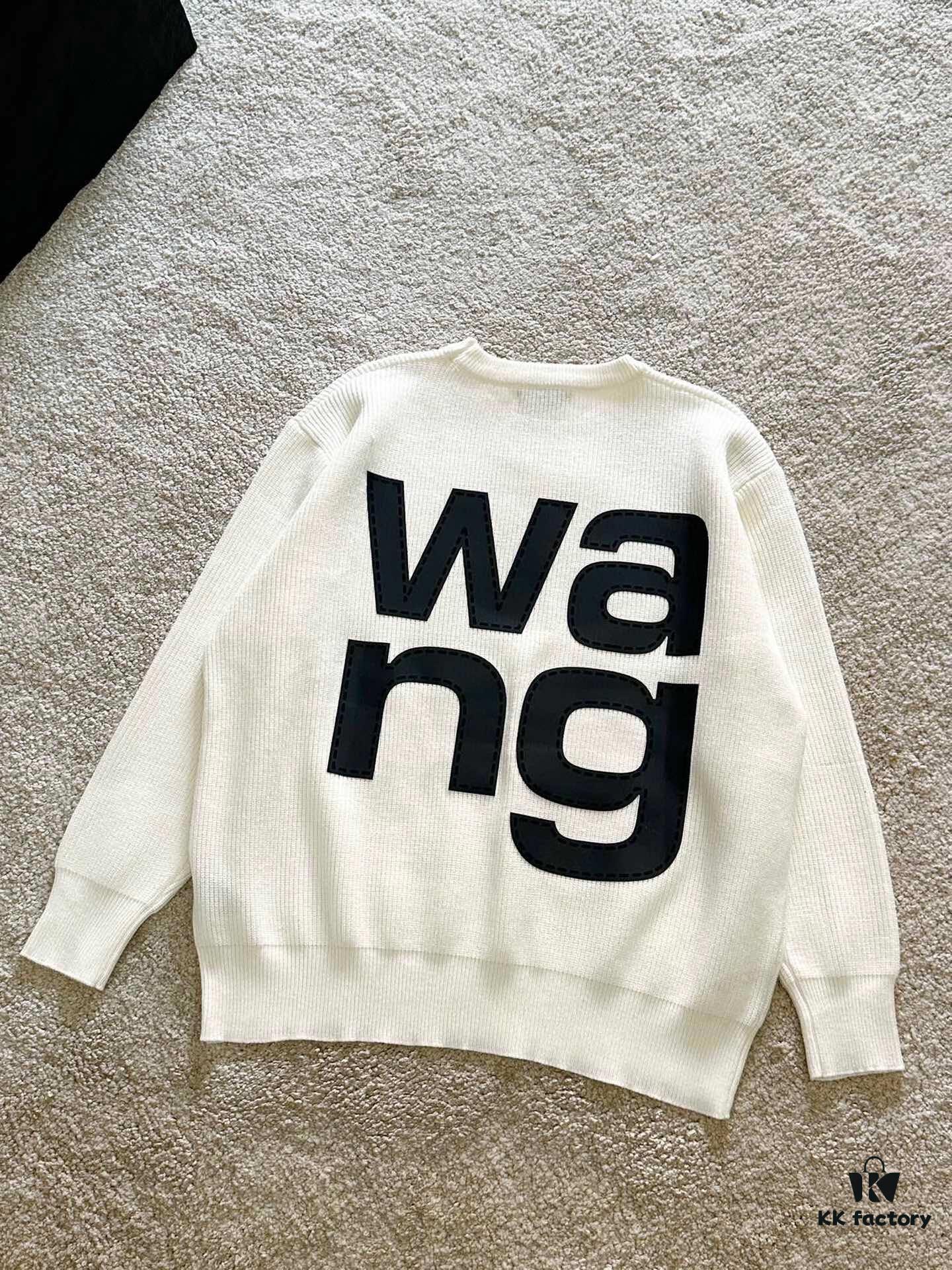 6931a56cccd8ab3d7af99bca New Arrival Knitwear - Wang King 3D Embossed Logo Pullover Sweater with Custom Knitting Fabric