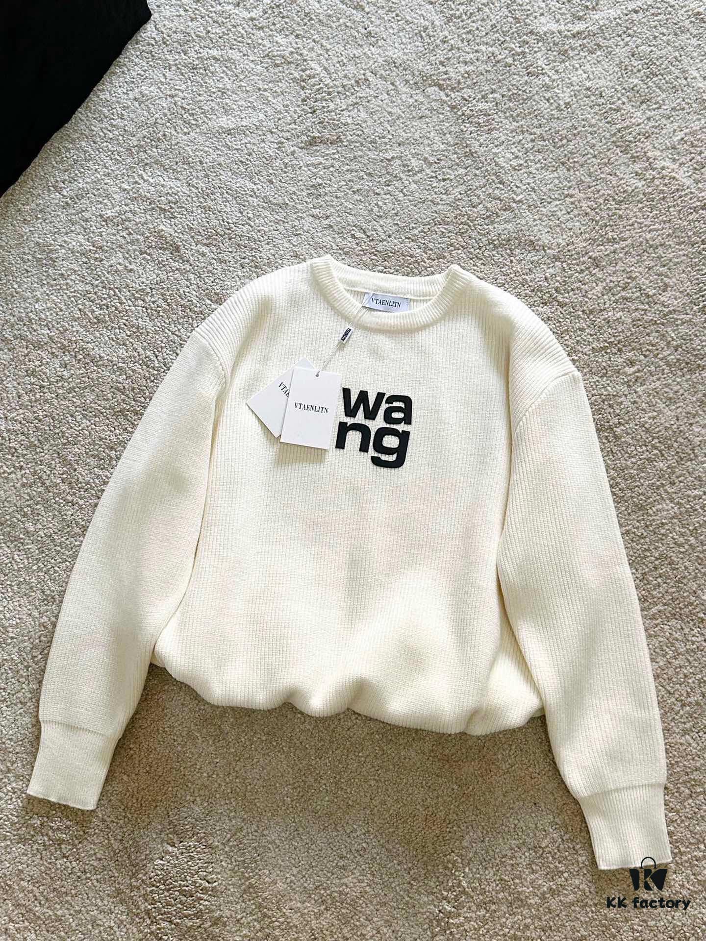 6931a56cccd8ab3d7af99bcb New Arrival Knitwear - Wang King 3D Embossed Logo Pullover Sweater with Custom Knitting Fabric