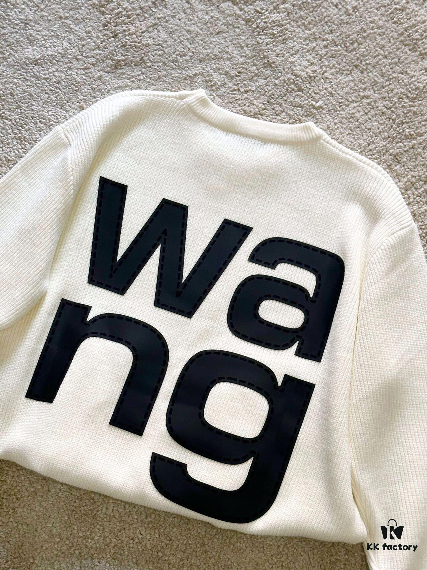 6931a56cccd8ab3d7af99bce New Arrival Knitwear - Wang King 3D Embossed Logo Pullover Sweater with Custom Knitting Fabric