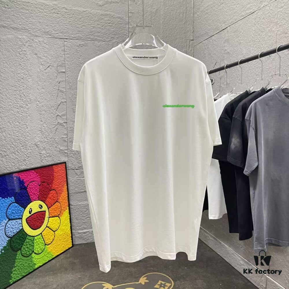 6931a56eccd8ab3d7af99bea Alexander Wang * alexanderwang 2025 Spring/Summer New Arrival Letter Logo Print Custom 300g Fabric Short Sleeve T-Shirt Unisex