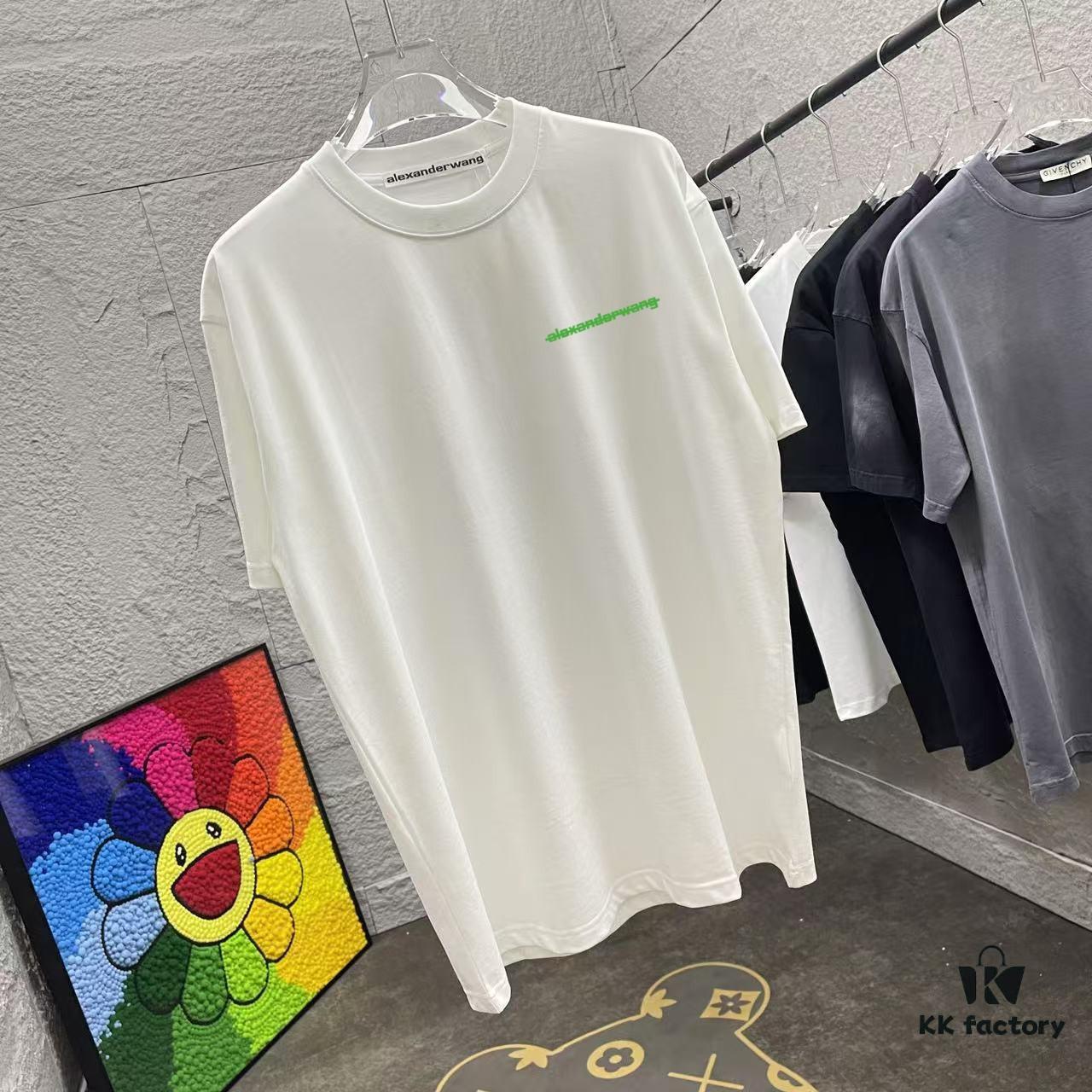 Alexander Wang * alexanderwang 2025 Spring/Summer New Arrival Letter Logo Print Custom 300g Fabric Short Sleeve T-Shirt Unisex