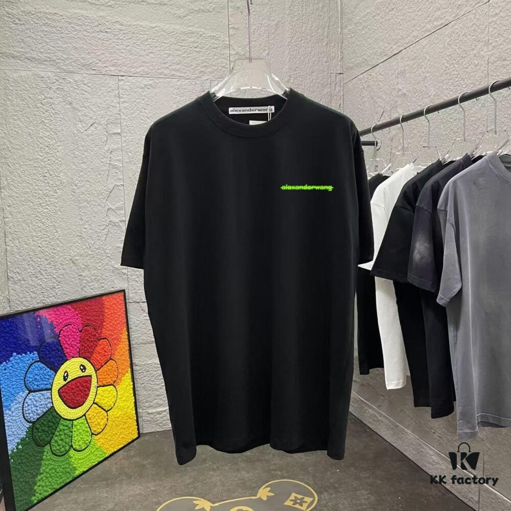 6931a56fccd8ab3d7af99bf7 Alexander Wang * alexanderwang 2025 Spring/Summer New Arrival Letter Logo Print Custom 300g Fabric Short Sleeve T-Shirt Unisex