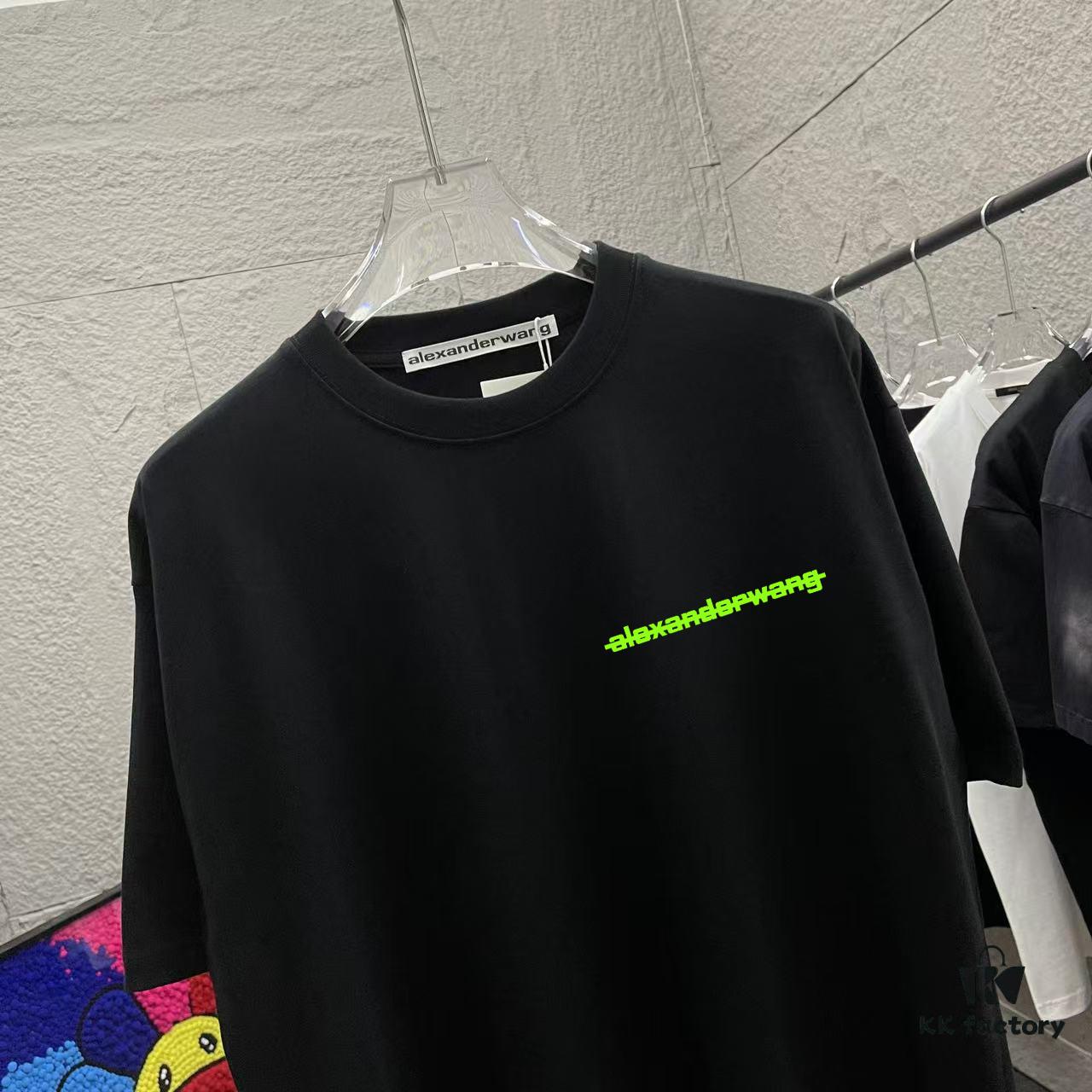Alexander Wang * alexanderwang 2025 Spring/Summer New Arrival Letter Logo Print Custom 300g Fabric Short Sleeve T-Shirt Unisex