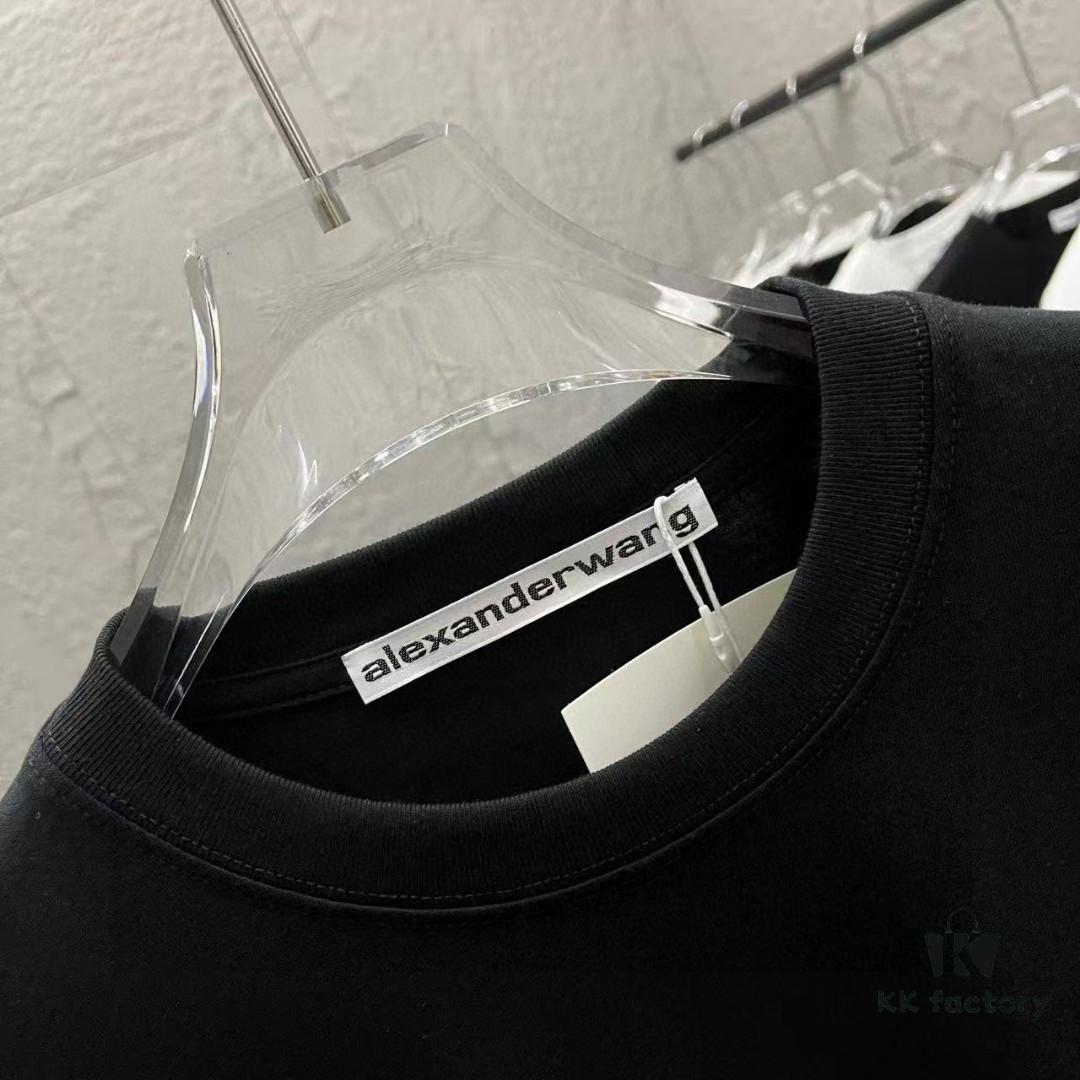 Alexander Wang 2025 Spring/Summer New Arrival Letter Logo Print Custom 300g Fabric Short Sleeve T-Shirt Unisex