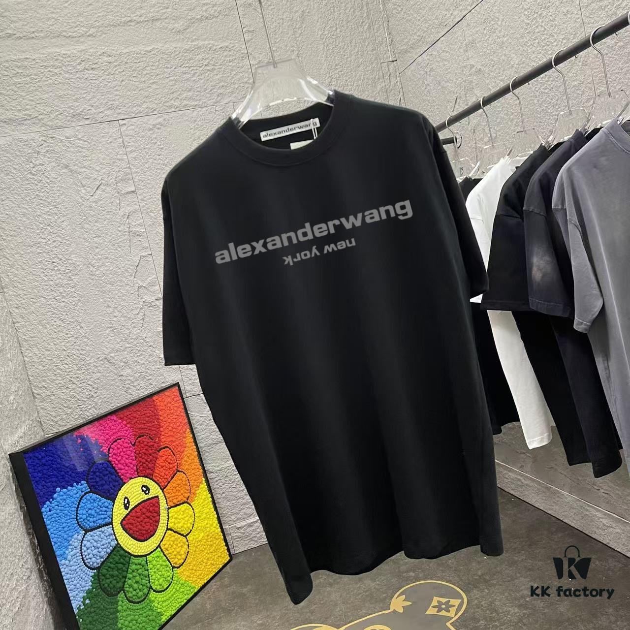 Alexander Wang 2025 Spring/Summer New Arrival Letter Logo Print Custom 300g Fabric Short Sleeve T-Shirt Unisex
