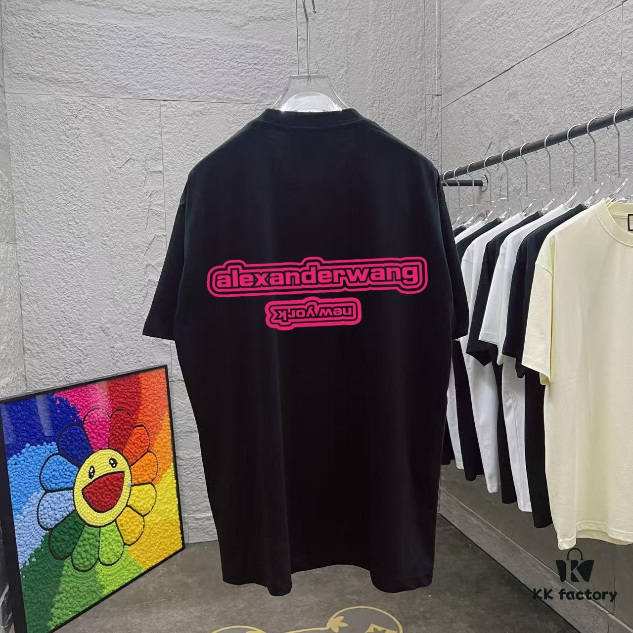 Alexander Wang 2025 Spring/Summer New Arrival Letter Logo Print Short-Sleeve T-Shirt in Custom 300g Fabric Unisex