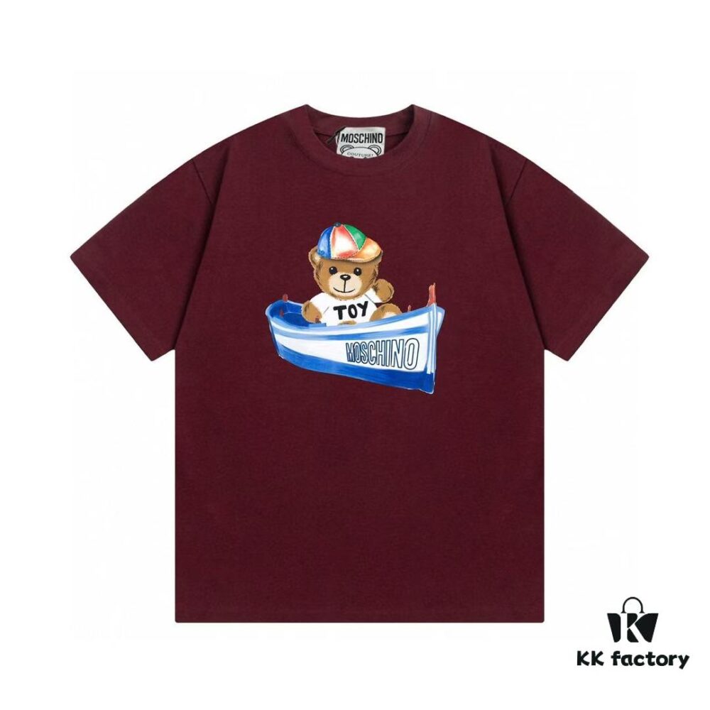6931a57cccd8ab3d7af99cc6 Moschino 2025 New Arrival Cute Collection Rainbow Bear Letter Logo Unisex Short Sleeve T-Shirt