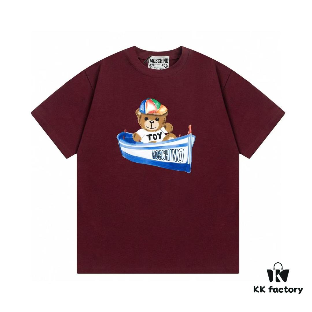 6931a57cccd8ab3d7af99cc6 Moschino 2025 New Arrival Cute Collection Rainbow Bear Letter Logo Unisex Short Sleeve T-Shirt