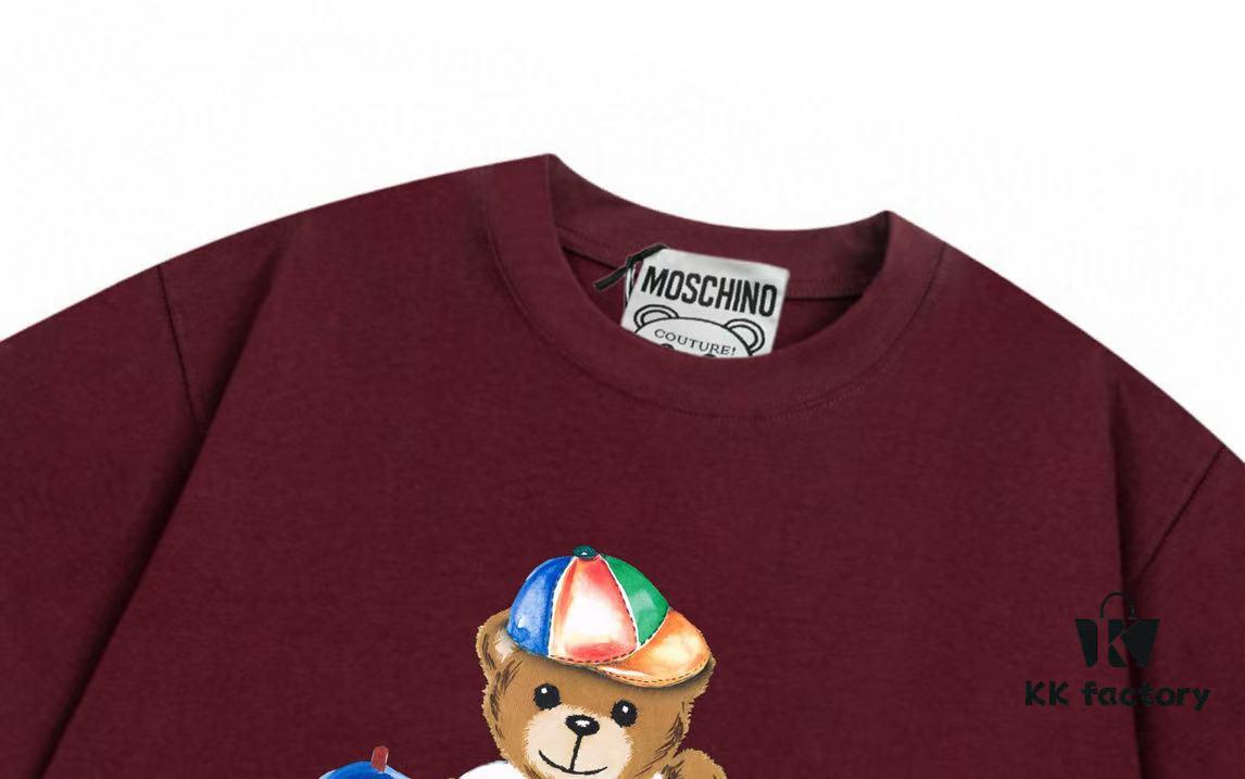 6931a57cccd8ab3d7af99cc9 Moschino 2025 New Arrival Cute Collection Rainbow Bear Letter Logo Unisex Short Sleeve T-Shirt