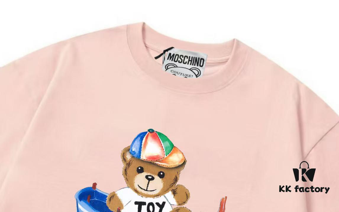 6931a57dccd8ab3d7af99cd0 Moschino 2025 New Arrival Cute Rainbow Bear Letter Logo Unisex Short Sleeve T-Shirt