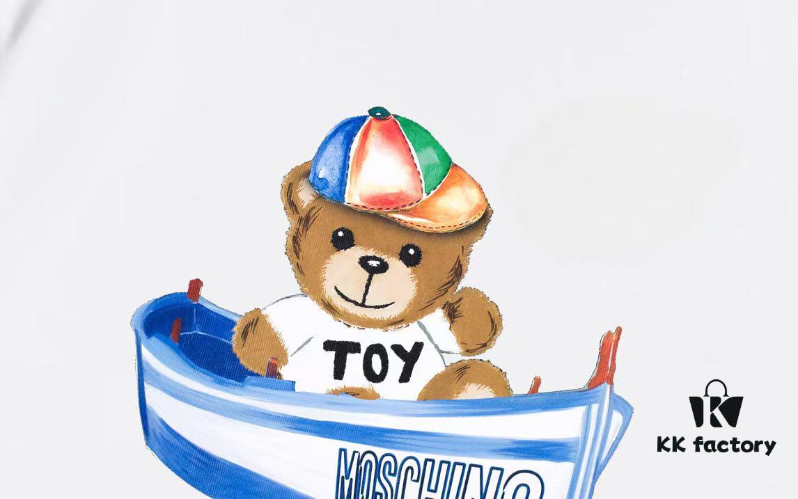 6931a57dccd8ab3d7af99cd8 Moschino 2025 New Arrival Cute Rainbow Bear Logo Unisex Short Sleeve T-Shirt