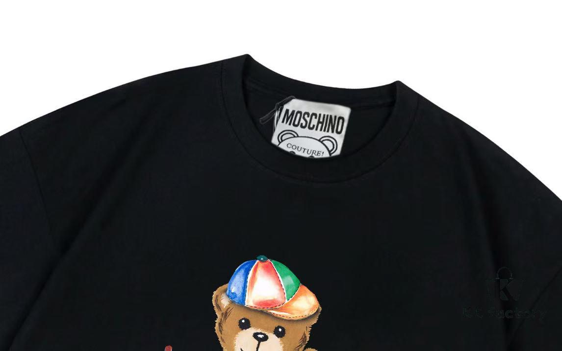 6931a57eccd8ab3d7af99ce0 Moschino 2025 New Arrival Cute Collection Rainbow Bear Logo Letter Graphic Unisex Short Sleeve T-Shirt