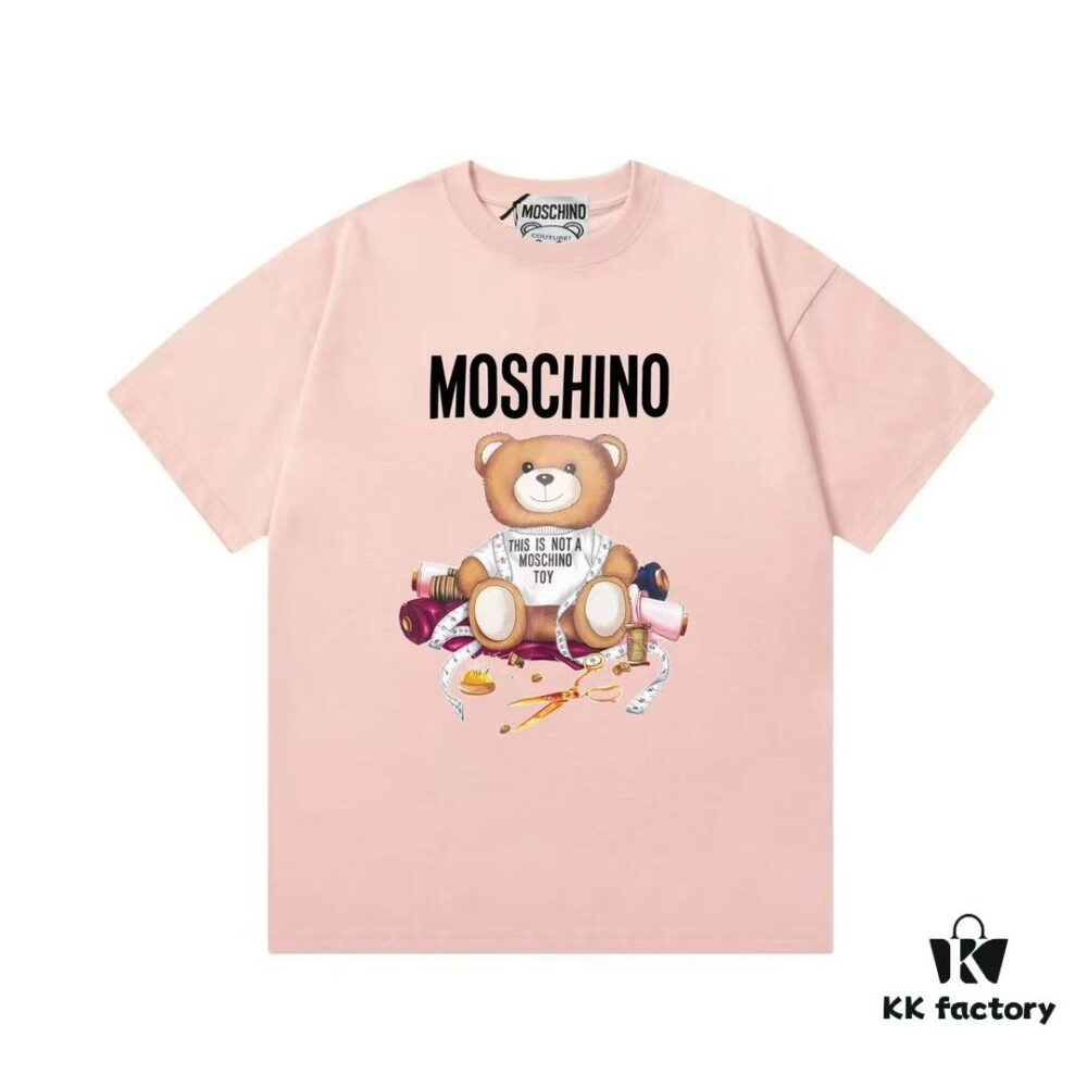 6931a57eccd8ab3d7af99ce6 Moschino 2025 New Arrival Cute Series Tailor Bear Letter Logo Unisex Short Sleeve T-Shirt