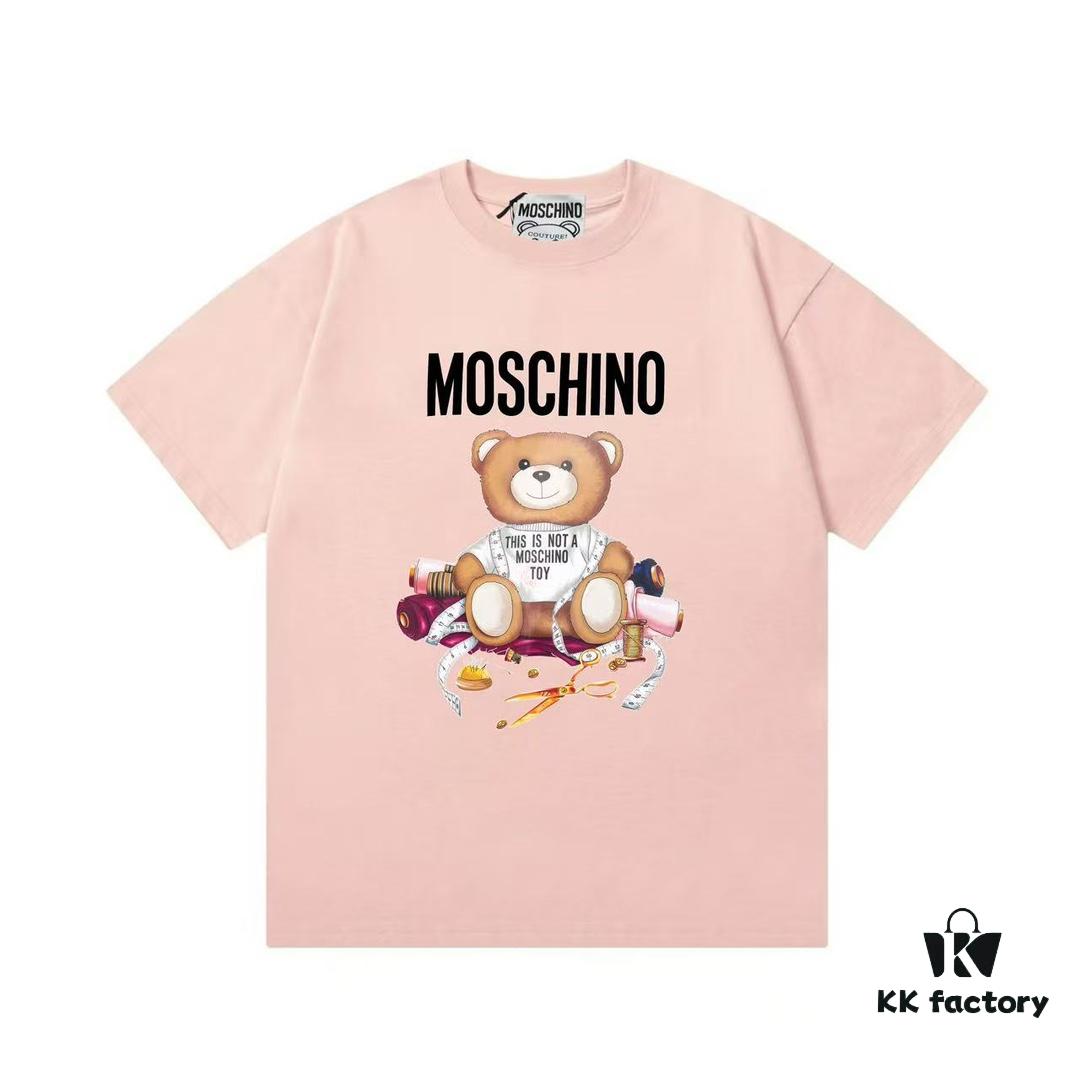 6931a57eccd8ab3d7af99ce6 Moschino 2025 New Arrival Cute Series Tailor Bear Letter Logo Unisex Short Sleeve T-Shirt