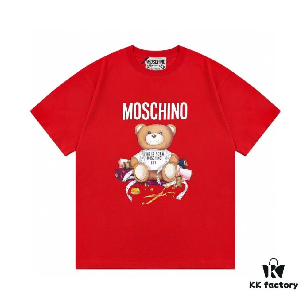 6931a57fccd8ab3d7af99cfd Moschino 2025 New Arrival Cute Series Tailor Bear Letter Logo Unisex Short Sleeve T-Shirt