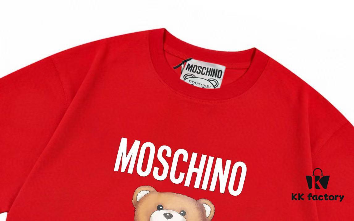 Moschino 2025 New Arrival Cute Series Tailor Bear Letter Logo Unisex Short Sleeve T-Shirt
