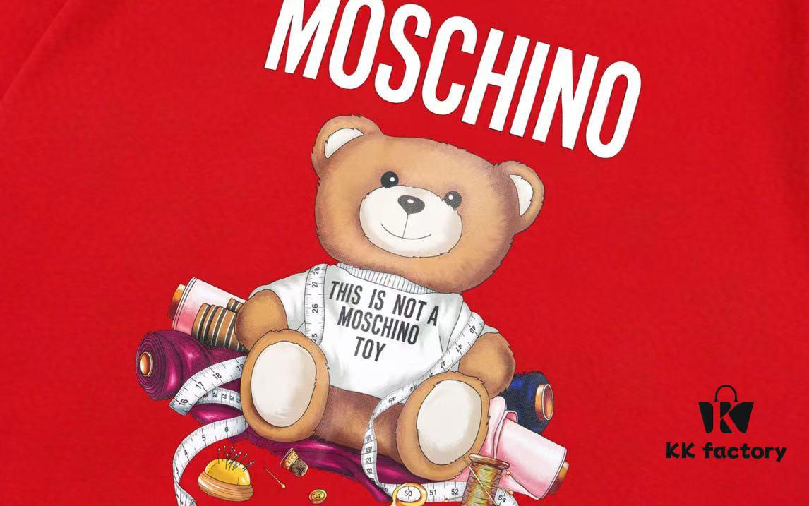 Moschino 2025 New Arrival Cute Series Tailor Bear Letter Logo Unisex Short Sleeve T-Shirt