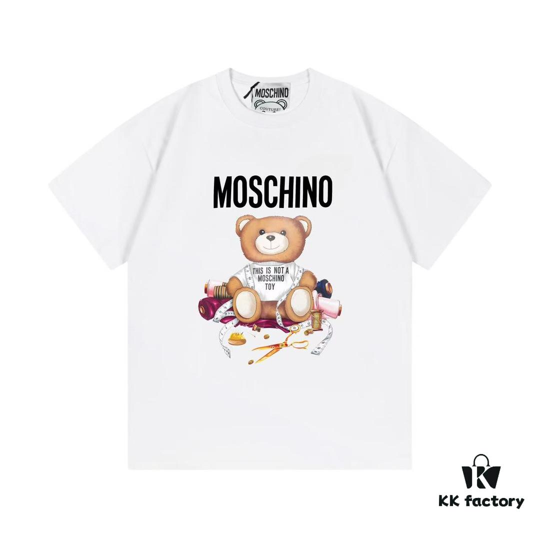 6931a580ccd8ab3d7af99d06 Moschino 2025 New Arrival Cute Series Tailor Bear Letter Logo Unisex Short Sleeve T-Shirt
