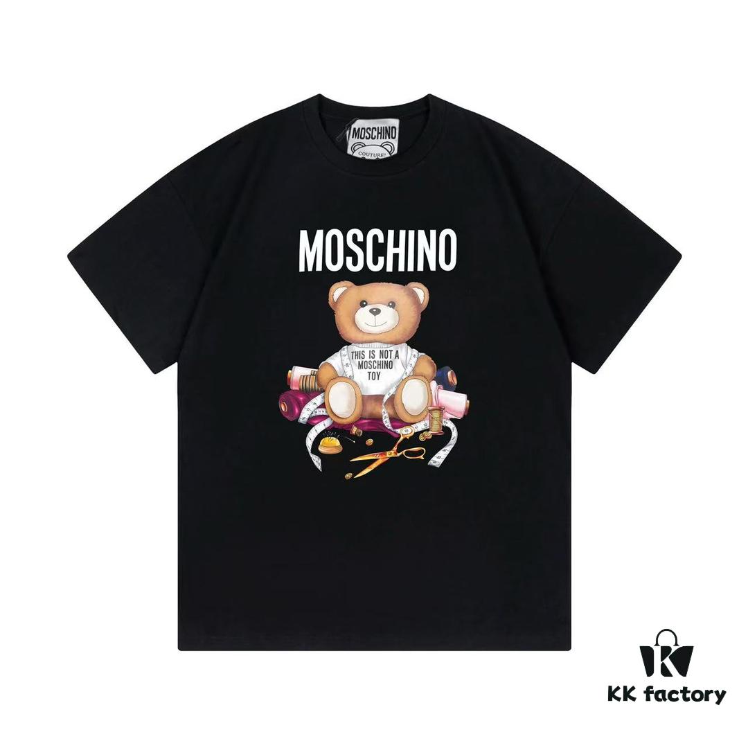 6931a580ccd8ab3d7af99d0f Moschino 2025 New Arrival Cute Series Tailor Bear Letter Logo Unisex Short Sleeve T-Shirt
