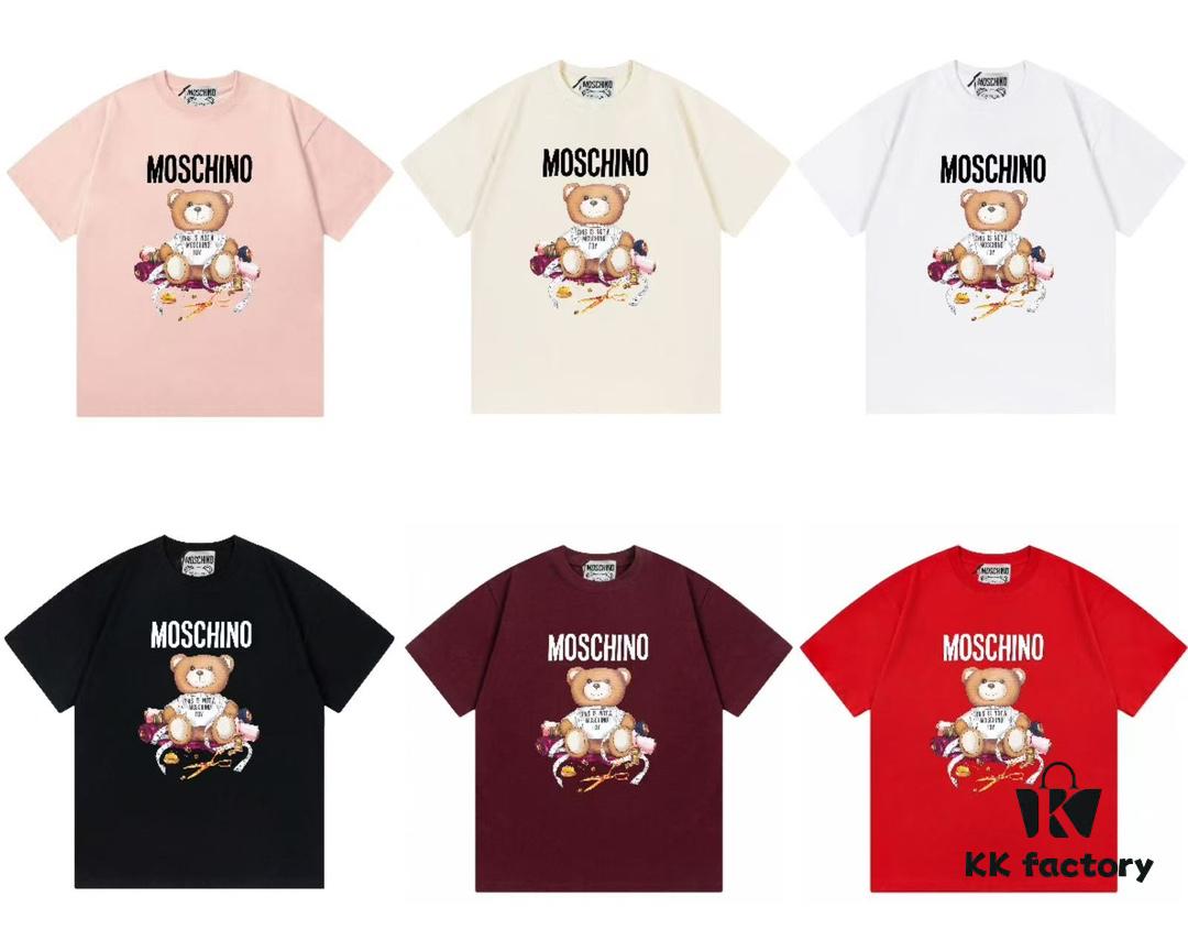 6931a580ccd8ab3d7af99d11 Moschino 2025 New Arrival Cute Series Tailor Bear Letter Logo Unisex Short Sleeve T-Shirt