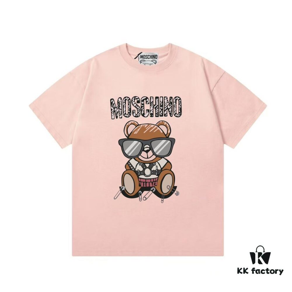 6931a583ccd8ab3d7af99d41 Moschino 2025 New Arrival Cute Series Sunglasses Bear Letter Logo Unisex Short Sleeve T-Shirt