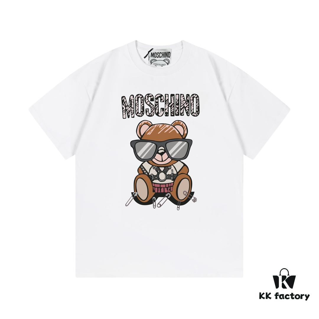 6931a584ccd8ab3d7af99d58 Moschino 2025 New Arrival Cute Series Sunglasses Bear Letter Logo Unisex Short Sleeve T-Shirt