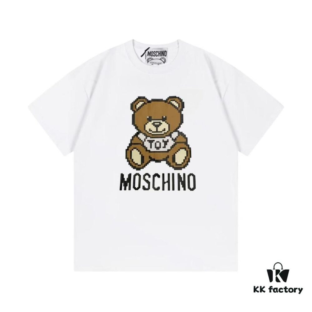 6931a587ccd8ab3d7af99d8d Moschino 2025 New Arrival Super Cute Series 3D Bear Letter Logo Unisex Short Sleeve T-Shirt