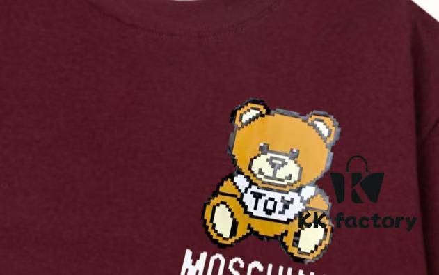 6931a589ccd8ab3d7af99daa Moschino 2025 New Arrival Cute Mosaic Bear Letter Logo Unisex Short Sleeve T-Shirt