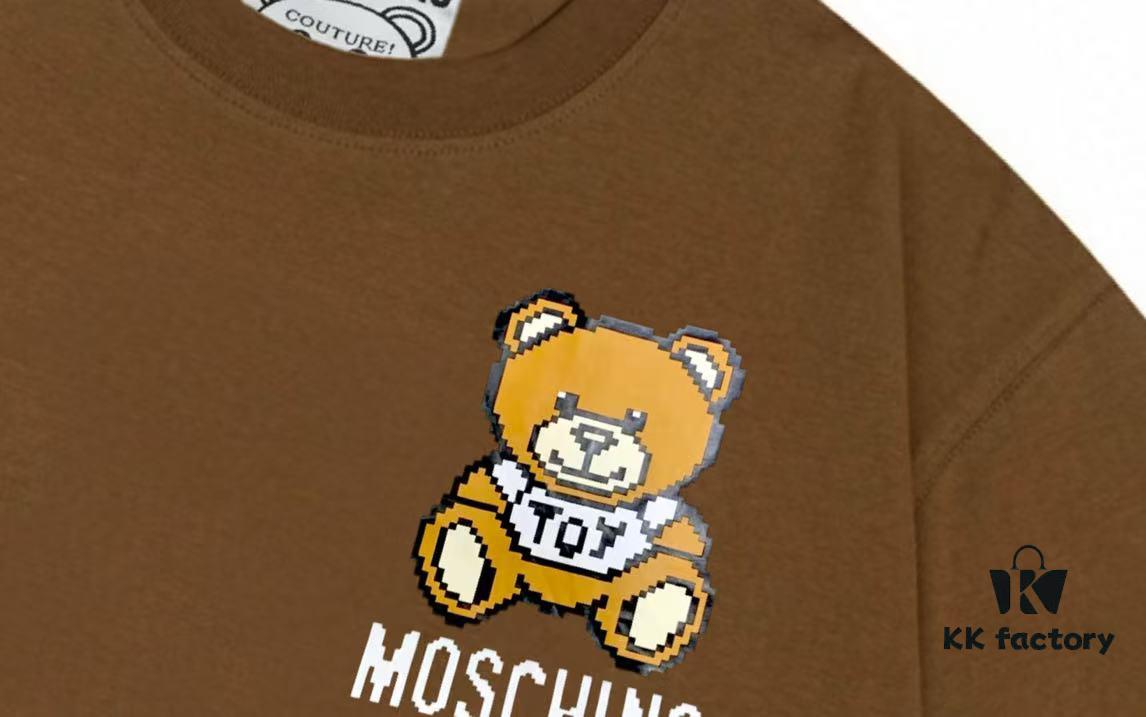 6931a58accd8ab3d7af99dba Moschino 2025 New Arrival Cute Mosaic Bear Letter Logo Unisex Short Sleeve T-Shirt