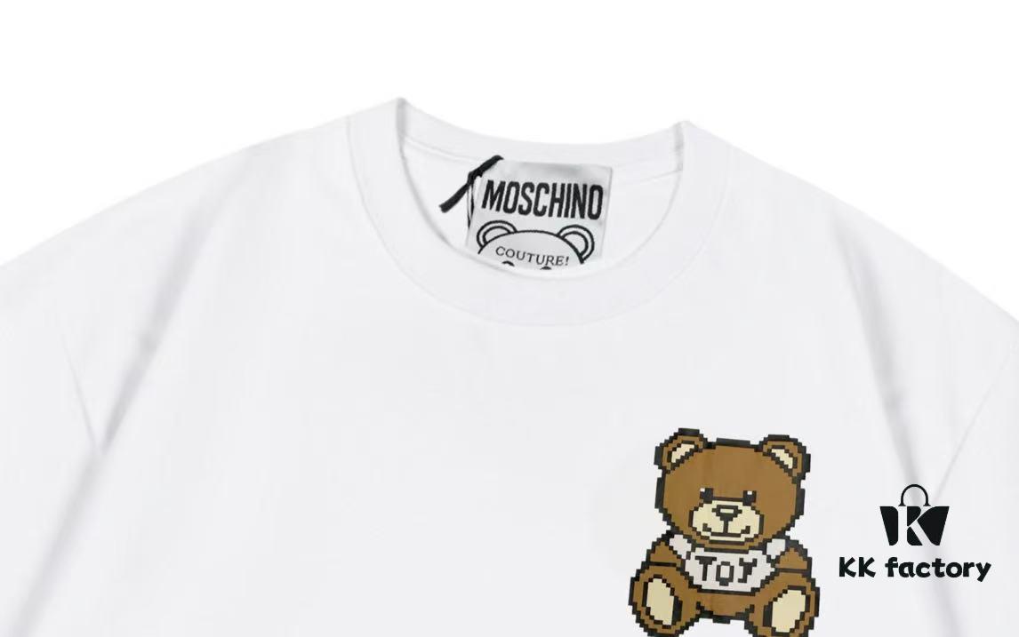 6931a58accd8ab3d7af99dc2 Moschino 2025 New Arrival Cute Series Mosaic Bear Letter Logo Unisex Short Sleeve T-Shirt