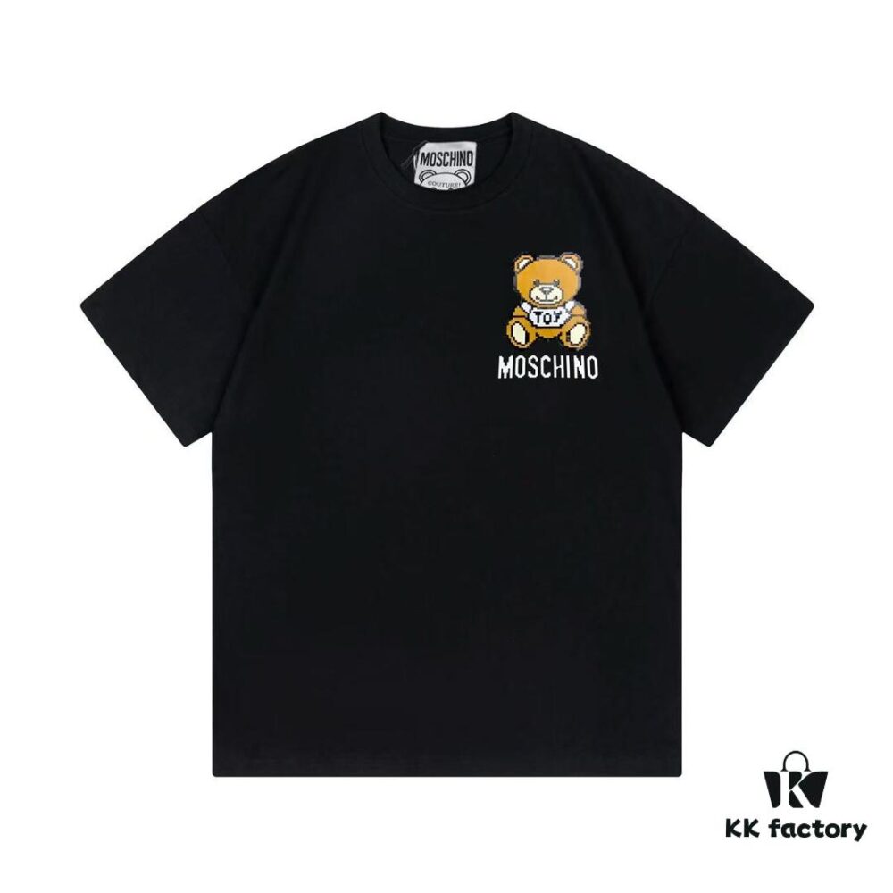 6931a58bccd8ab3d7af99dc8 Moschino 2025 New Arrival Cute Collection Mosaic Bear Letter Logo Unisex Short Sleeve T-Shirt