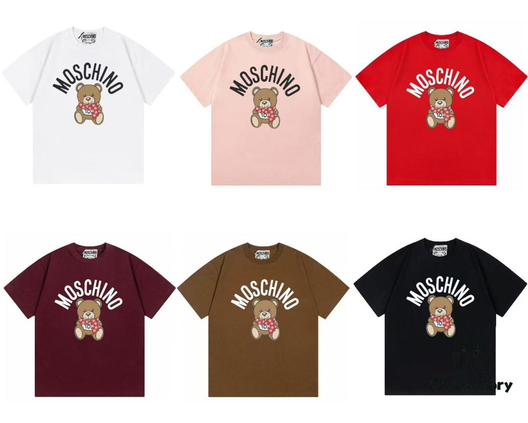 6931a590ccd8ab3d7af99e25 Moschino 2025 New Arrival Teddy Bear 🐻 Letter Logo Unisex Short Sleeve T-Shirt
