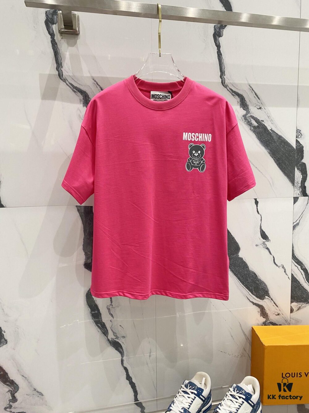 6931a590ccd8ab3d7af99e2c MOSCHINO Bear Print 260g Crew Neck Short Sleeve T-Shirt