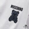 6931a591ccd8ab3d7af99e34 MOSCHINO 260g Crew Neck Short Sleeve T-Shirt with Cute Grey Bear and Letter Logo Print