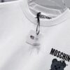 6931a591ccd8ab3d7af99e35 MOSCHINO 260g Crew Neck Short Sleeve T-Shirt with Cute Grey Bear and Letter Logo Print