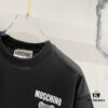 6931a591ccd8ab3d7af99e3b MOSCHINO 260g Crew Neck Short Sleeve T-Shirt with Cute Gray Bear and Letter Logo Print