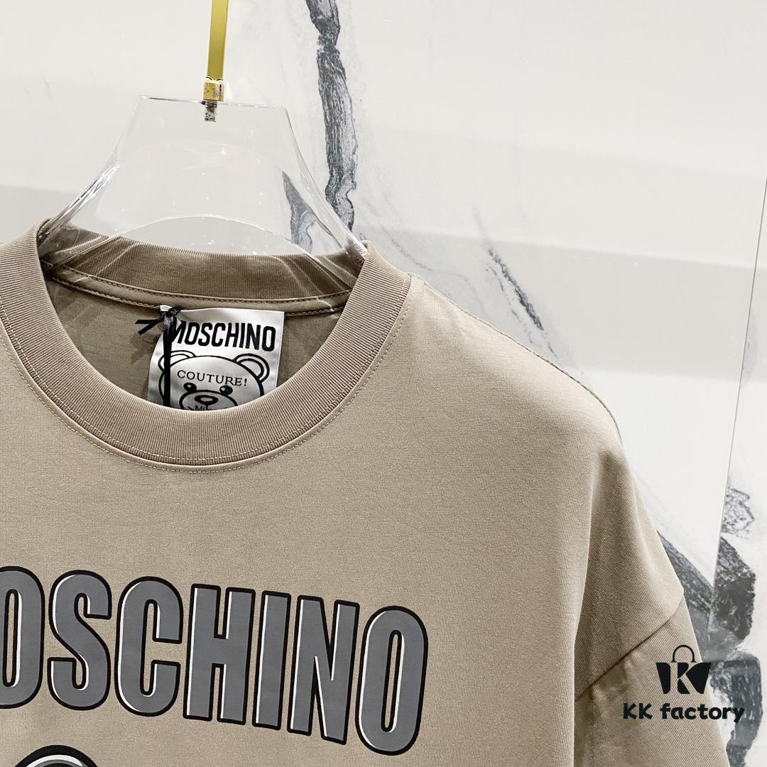 6931a592ccd8ab3d7af99e46 MOSCHINO Bear Logo Print Crew Neck Short Sleeve T-Shirt 260g