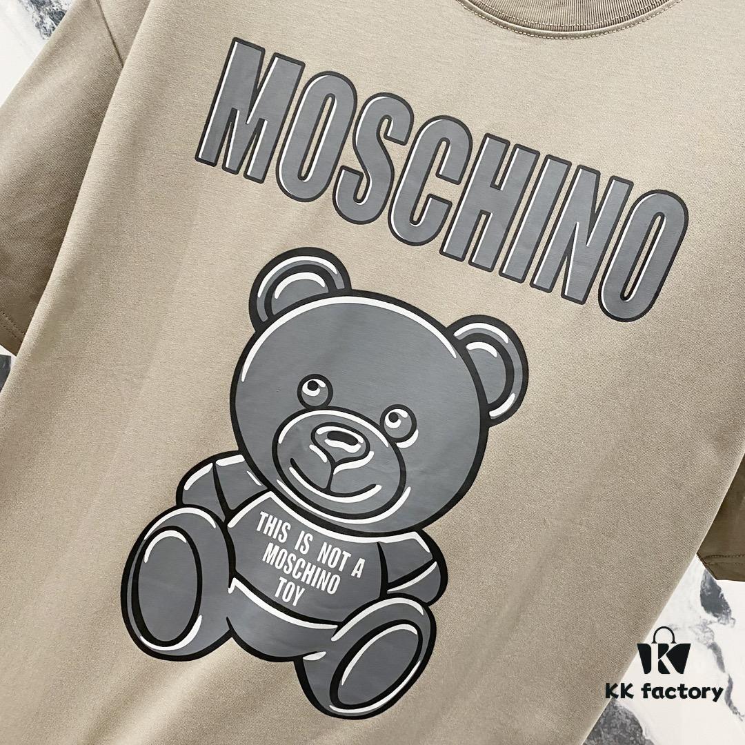 6931a592ccd8ab3d7af99e48 MOSCHINO Bear Logo Print Crew Neck Short Sleeve T-Shirt 260g