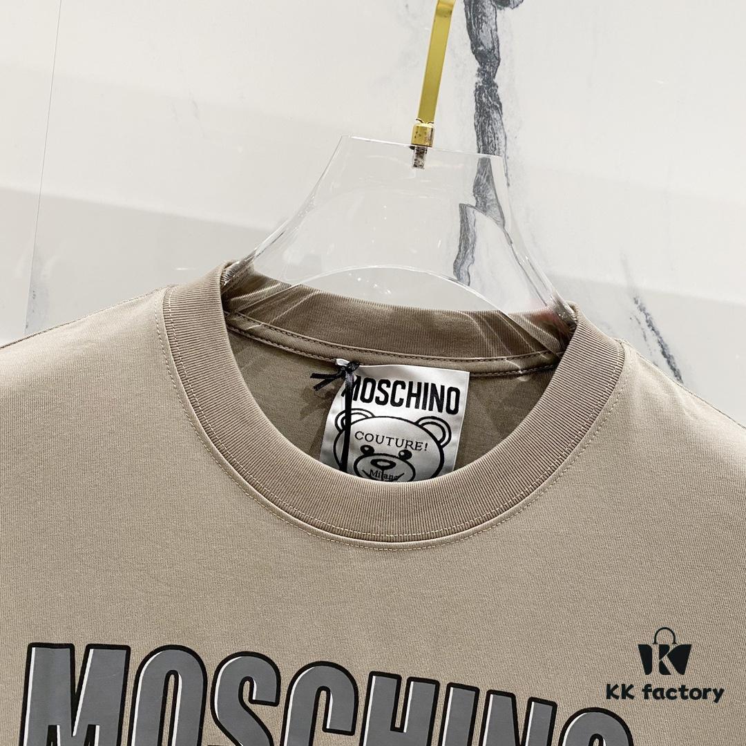 6931a592ccd8ab3d7af99e4d MOSCHINO Bear Logo Print Crew Neck Short Sleeve T-Shirt 260g