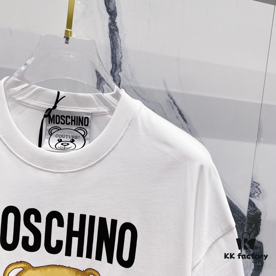 6931a593ccd8ab3d7af99e5b MOSCHINO Bear Logo 260g Crew Neck Short Sleeve T-Shirt