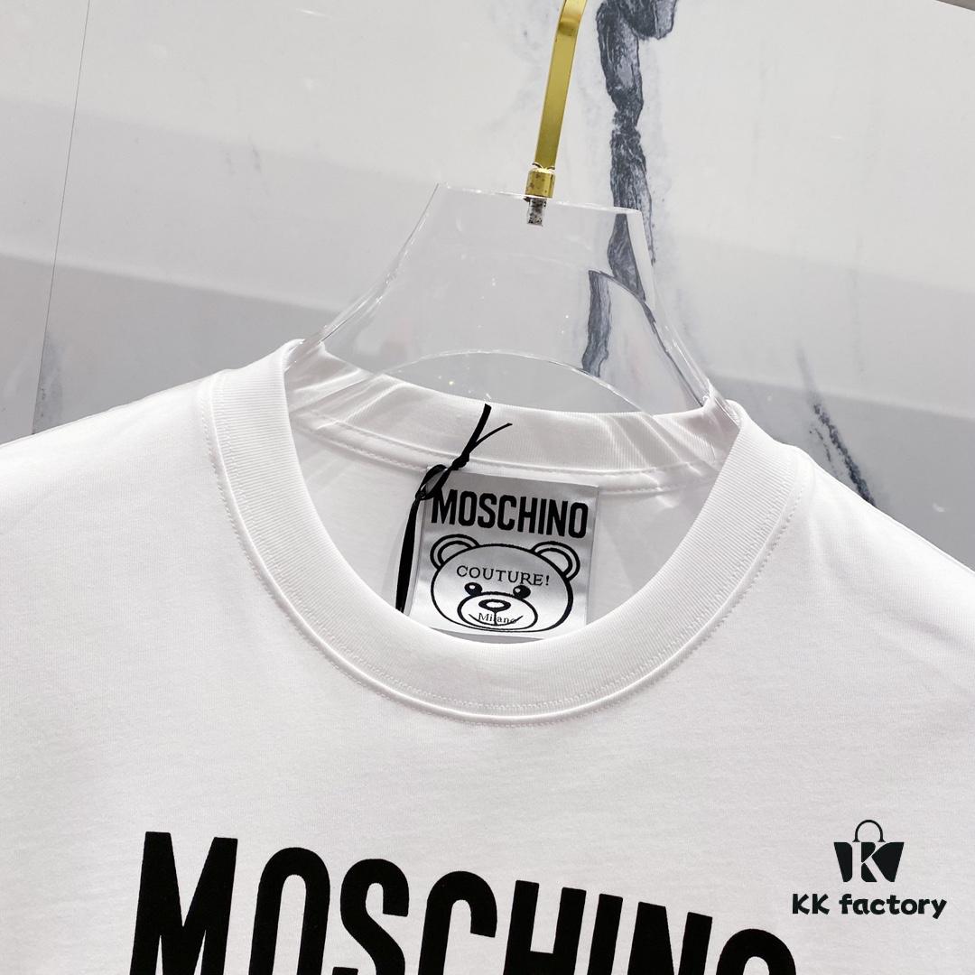 6931a593ccd8ab3d7af99e62 MOSCHINO Bear Logo 260g Crew Neck Short Sleeve T-Shirt