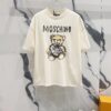 6931a595ccd8ab3d7af99e77 MOSCHINO Crew Neck Short Sleeve T-Shirt 260g with Brand Logo and Teddy Bear Print