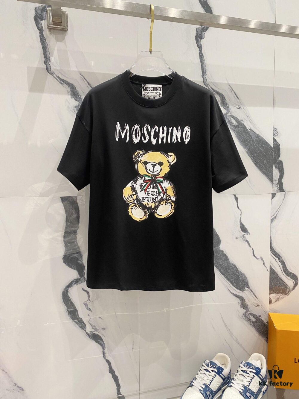 6931a595ccd8ab3d7af99e81 MOSCHINO Bear Logo Crew Neck Short Sleeve T-Shirt 260g
