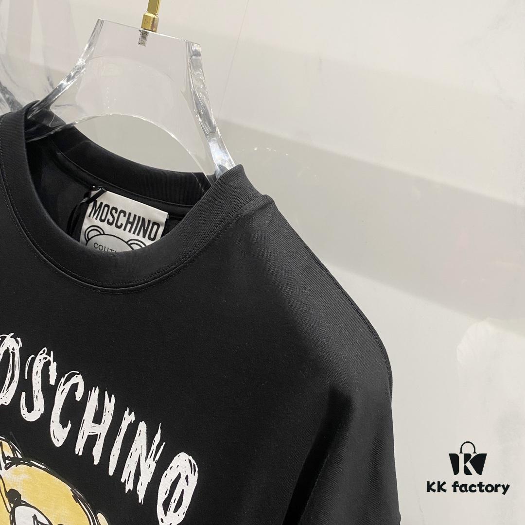 6931a595ccd8ab3d7af99e83 MOSCHINO Bear Logo Crew Neck Short Sleeve T-Shirt 260g