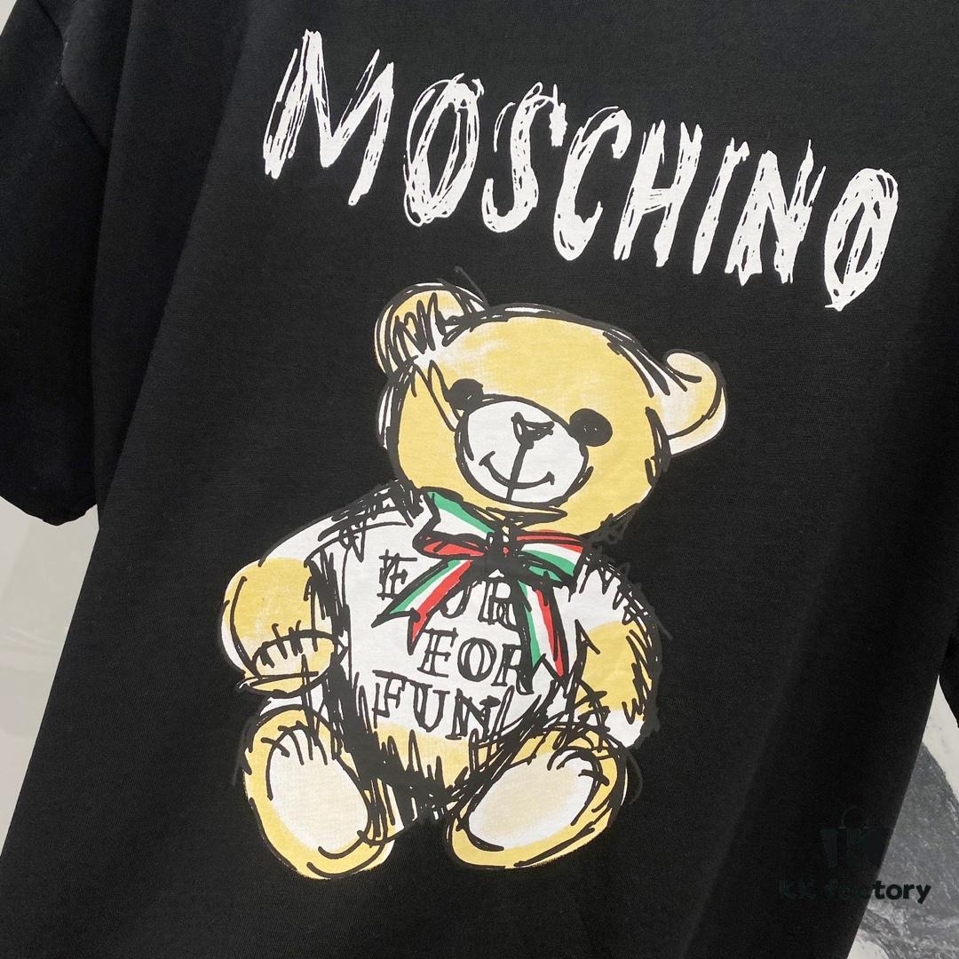 6931a595ccd8ab3d7af99e87 MOSCHINO Bear Logo Crew Neck Short Sleeve T-Shirt 260g
