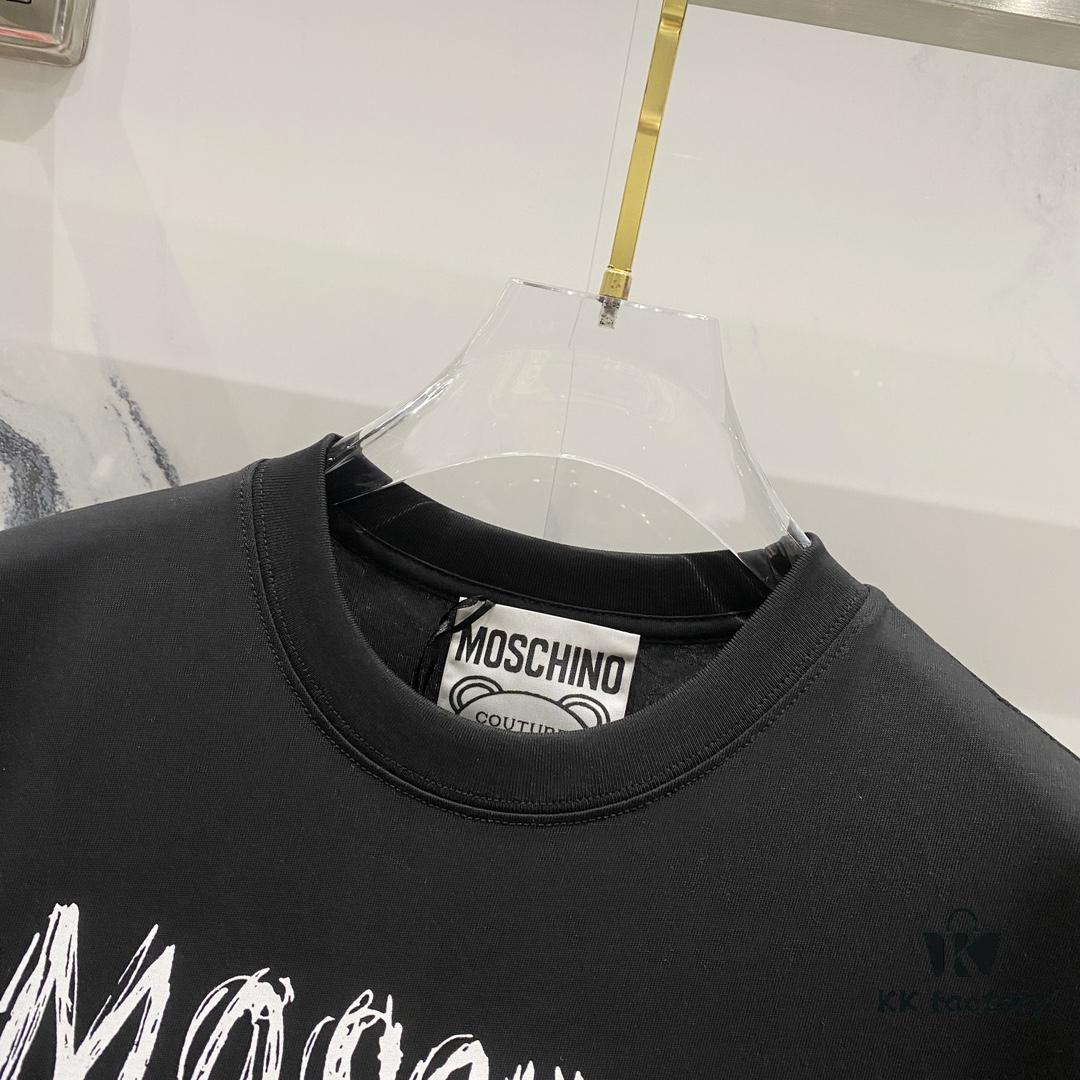 6931a596ccd8ab3d7af99e8a MOSCHINO Bear Logo Crew Neck Short Sleeve T-Shirt 260g