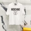 6931a596ccd8ab3d7af99e95 MOSCHINO 260g Crew Neck Short Sleeve T-Shirt with Classic Brand Letter Foil Logo