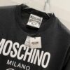 6931a597ccd8ab3d7af99ea3 MOSCHINO 260g Crew Neck Short Sleeve T-Shirt with Classic Brand Logo Foil Print