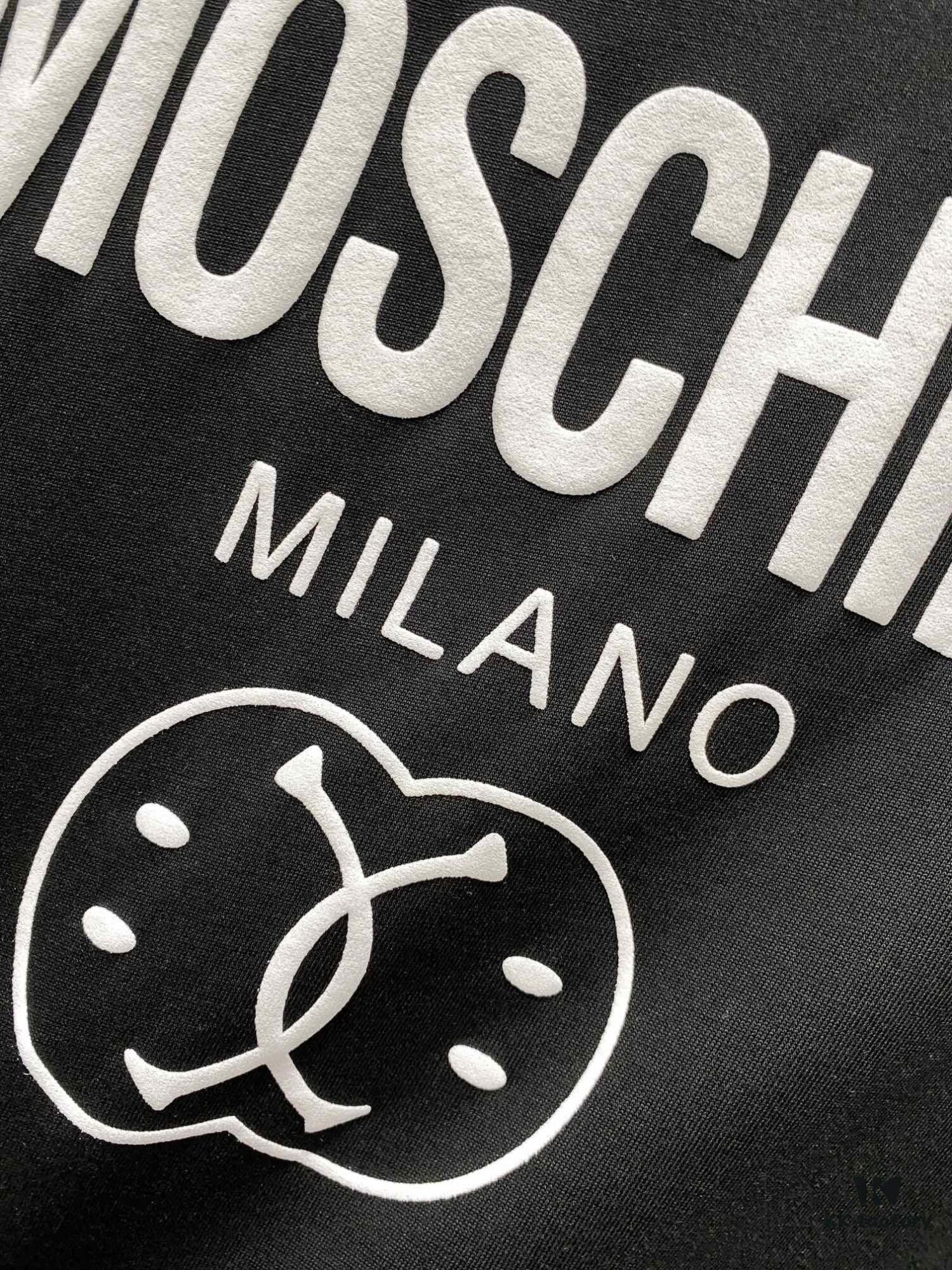 6931a597ccd8ab3d7af99ea4 MOSCHINO 260g Crew Neck Short Sleeve T-Shirt with Classic Brand Logo Foil Print